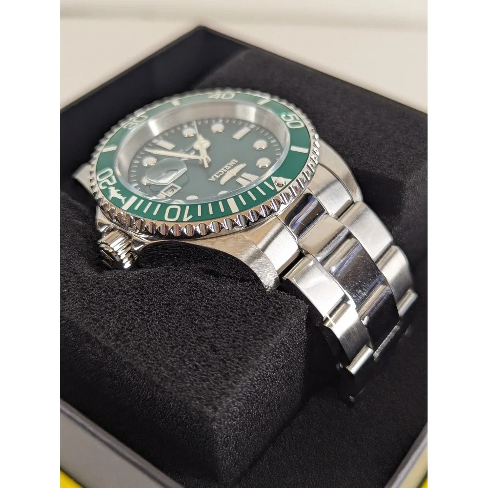 Invicta Pro Diver 50890 Mens Watch 42mm Green Dial Steel Band PC32 Quartz New